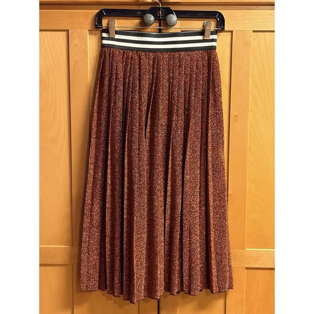 Gearge T Love Skirt Size Medium Womens Metallic Orange Made in Italy
